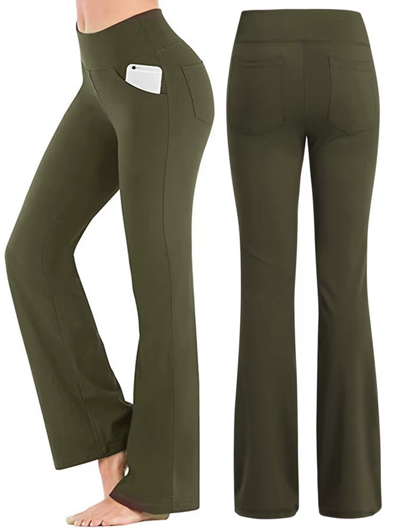 Ogilvy Mather Solid Elegant Female Lady Women'S Legs Pants Palazzo Flared Wide Killer High Waist OL Ladies Career Long Trousers