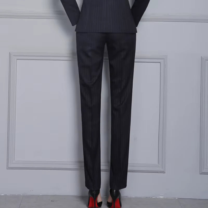 Naviu New Arrives Fashion Straight Pants Women Slim Formal Office Stripe Trousers High Quality Bottoms