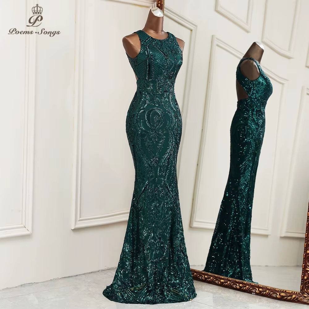 New Mermaid Evening Dresses Elegant Sexy Backless Long Formal Dress Women Vestidos De Fiesta Robe De Soiree De Mariage