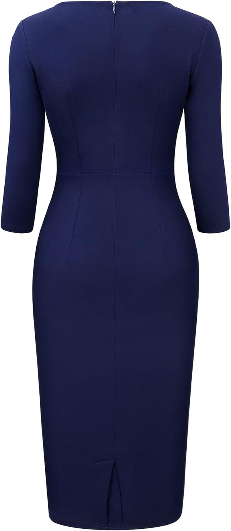 Women'S Business Retro Ruffles 2/3 Sleeve Cocktail Pencil Dress
