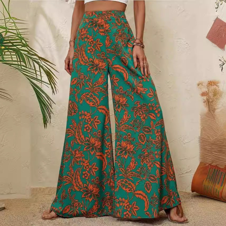 Fashionable Elegant Floral Print Women'S Pants