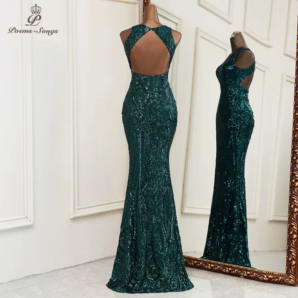 New Mermaid Evening Dresses Elegant Sexy Backless Long Formal Dress Women Vestidos De Fiesta Robe De Soiree De Mariage