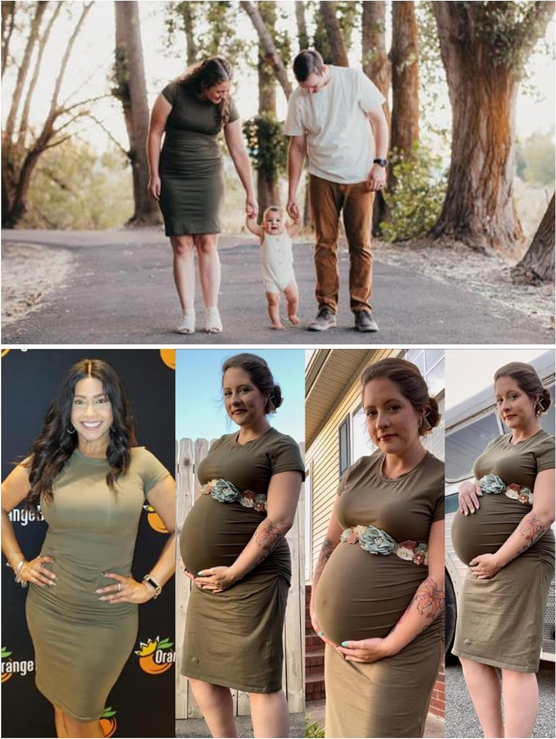 Women'S Short Sleeve Ruched Casual Sundress Midi Bodycon T Shirt Dress