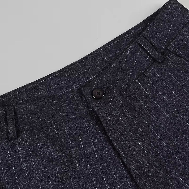 Naviu New Arrives Fashion Straight Pants Women Slim Formal Office Stripe Trousers High Quality Bottoms