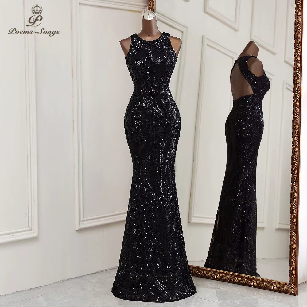 New Mermaid Evening Dresses Elegant Sexy Backless Long Formal Dress Women Vestidos De Fiesta Robe De Soiree De Mariage