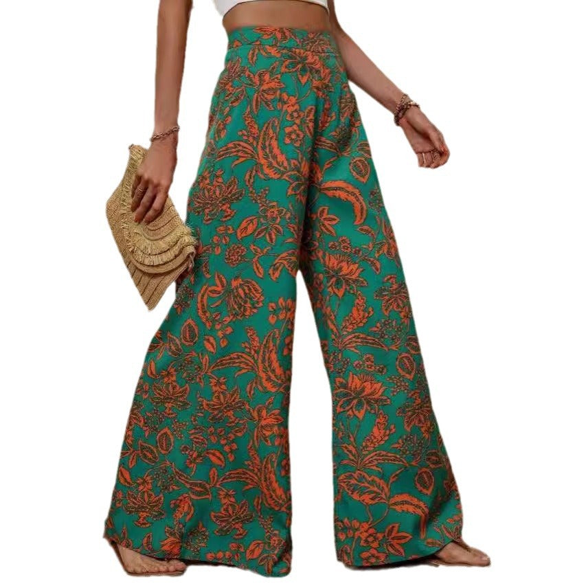 Fashionable Elegant Floral Print Women'S Pants