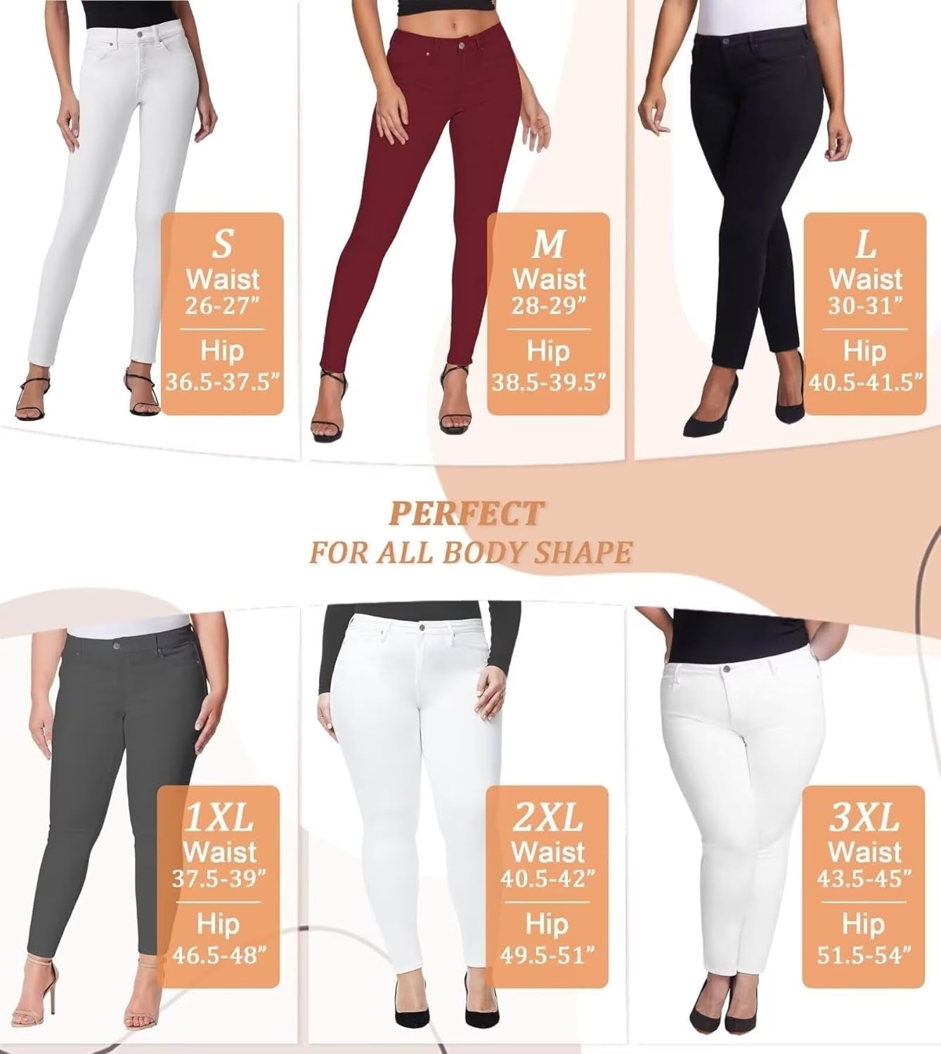Womens Hyper Ultra Stretch Comfy Skinny Leg Work Casual Pants