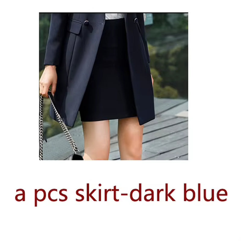 New Fall Winter Women Coat Set Elegant Slim Business Office Long Blazers Vest Pants Suit Work Wear Windbreaker