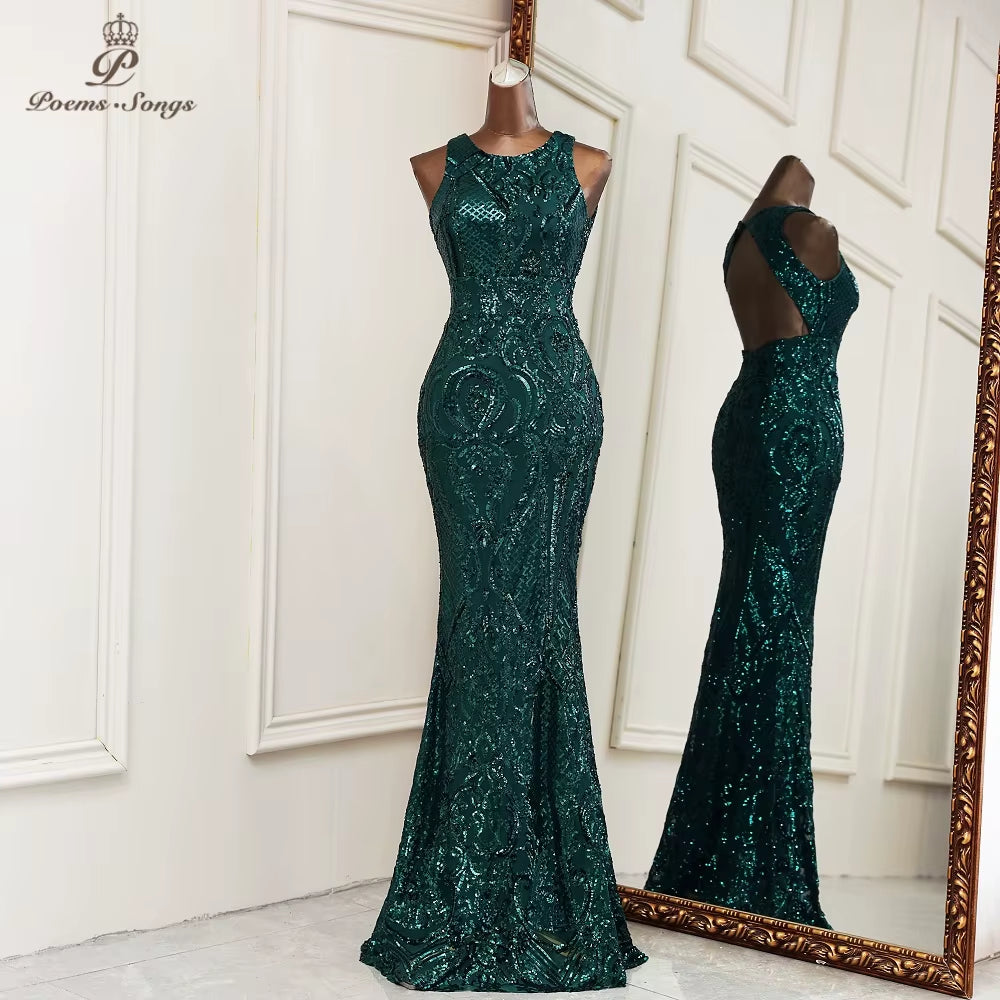 New Mermaid Evening Dresses Elegant Sexy Backless Long Formal Dress Women Vestidos De Fiesta Robe De Soiree De Mariage