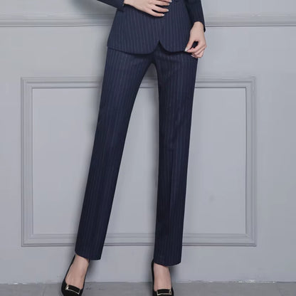 Naviu New Arrives Fashion Straight Pants Women Slim Formal Office Stripe Trousers High Quality Bottoms