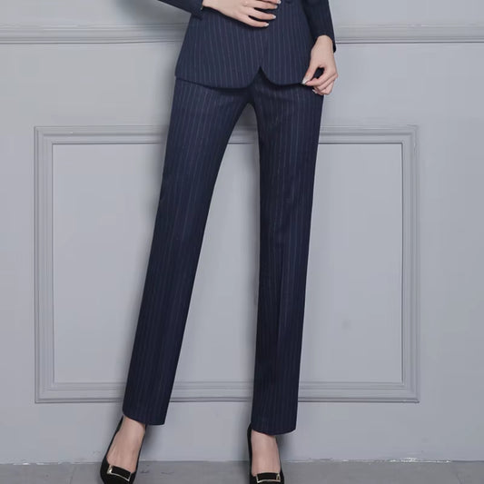 Naviu New Arrives Fashion Straight Pants Women Slim Formal Office Stripe Trousers High Quality Bottoms