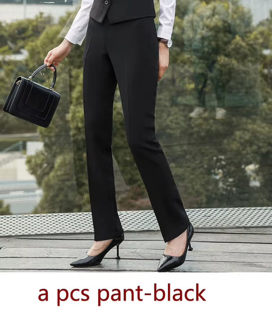 New Fall Winter Women Coat Set Elegant Slim Business Office Long Blazers Vest Pants Suit Work Wear Windbreaker