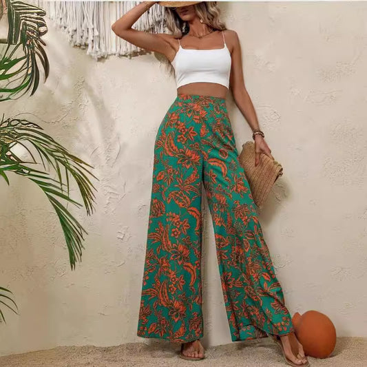 Fashionable Elegant Floral Print Women'S Pants